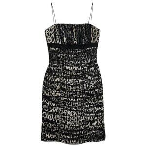 Di Hera Silk Elegant Leopard Print Spaghetti Strap Ruched Bodycon Mini Dress 2